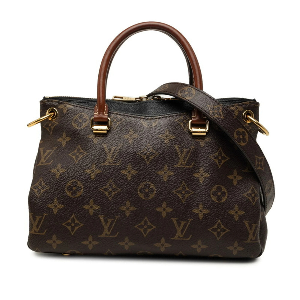 Louis Vuitton Monogram Pallas BB Handbag Shoulder Bag 2WAY M41218 Brown Black...